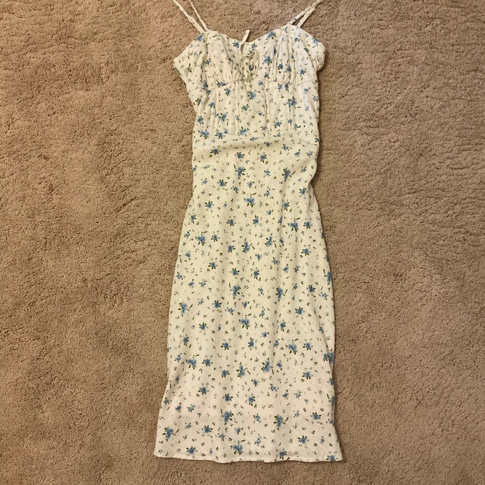 Wild Fable Blue Floral Midi Dress